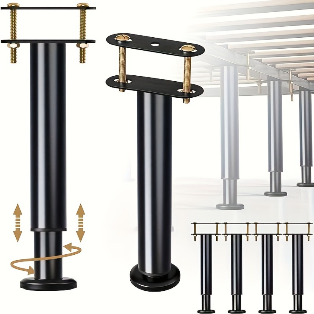 Canopy Bed Frame Metal Queen - Adjustable Height Range:4 PCS Bed Frame
