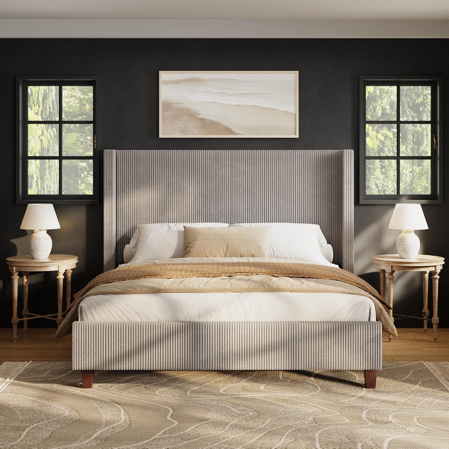 Queen Size Bed Frame with 50.8 - Canopy Bed Frame Metal Queen 评论和价格