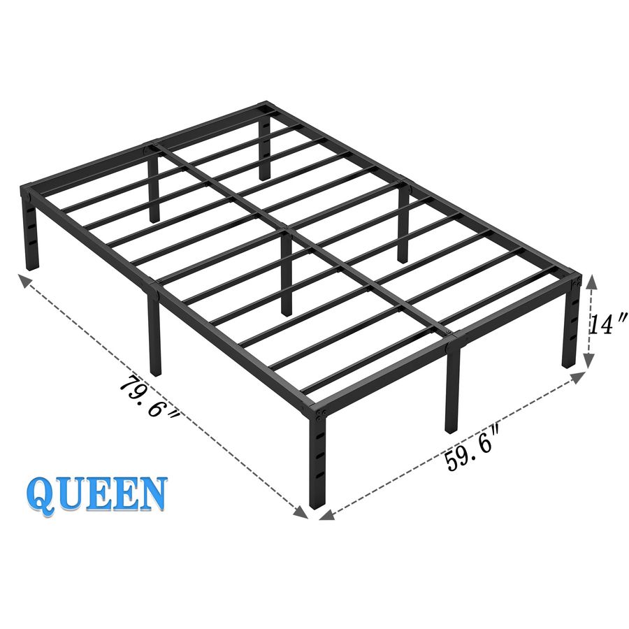 NEW JETO Metal Bed Frame,Queen - Canopy Bed Frame Metal Queen 评论和价格