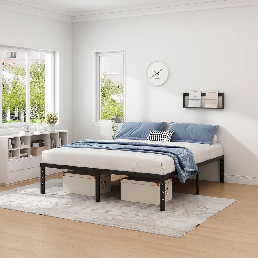 NEW JETO Metal Bed Frame,Queen - Canopy Bed Frame Metal Queen 评论和价格