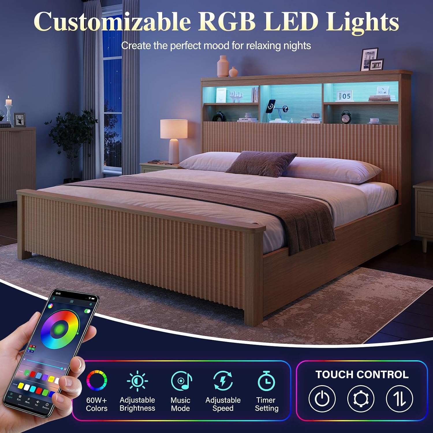 Queen Size Bed Frame with 4 St - Canopy Bed Frame Metal Queen 评论和价格