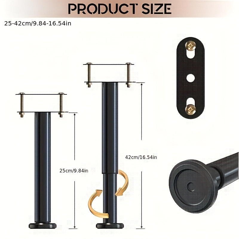 Adjustable Height: 4pcs Bed Fr - Canopy Bed Frame Metal Queen 评论和价格