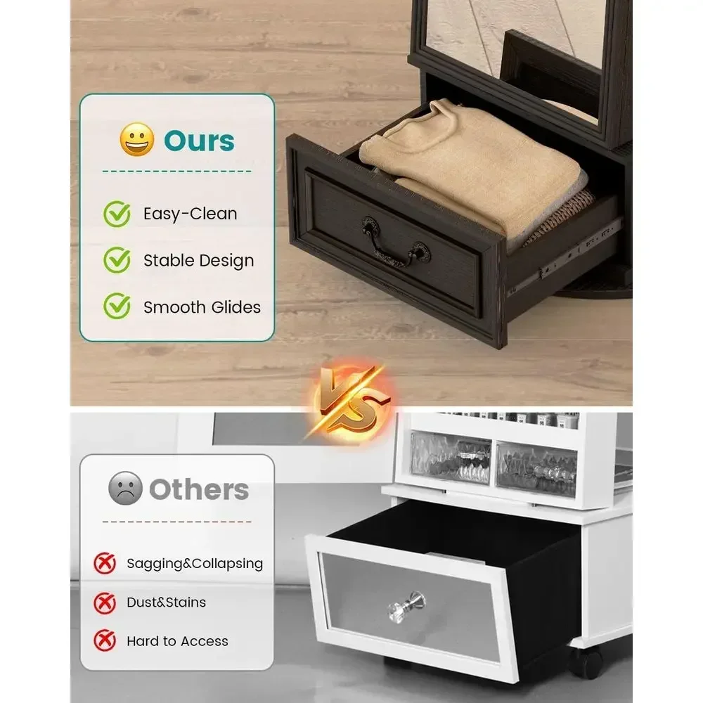 360° Swiveling Lockable Jewelr - Full Length Mirror Jewelry Armoire 评论和价格