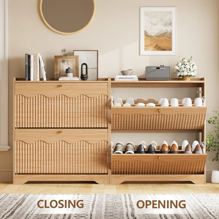 Shoe Storage Cabinet with and  - Shoe Rack Cabinet Narrow Entryway 评论和价格