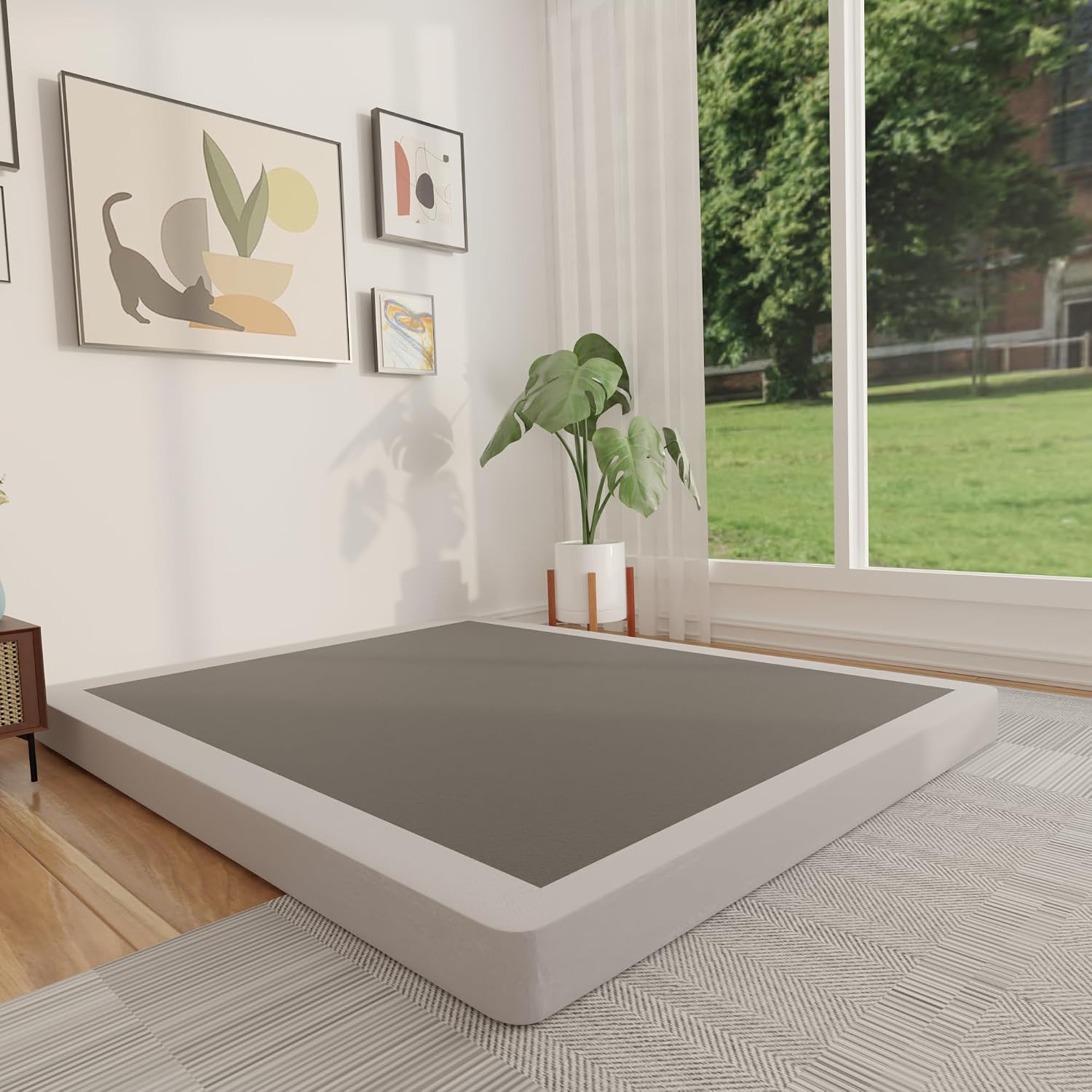4 Inch Queen Box Spring Low Pr - Canopy Bed Frame Metal Queen 评论和价格