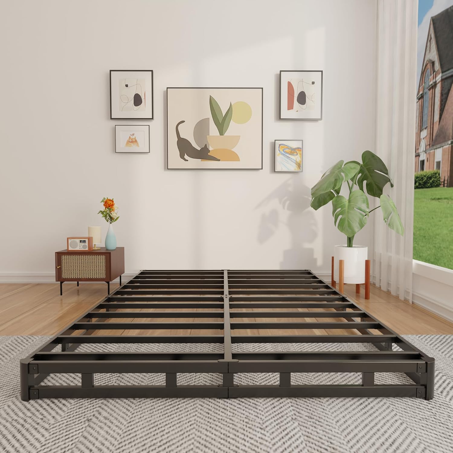 4 Inch Queen Box Spring Low Pr - Canopy Bed Frame Metal Queen 评论和价格