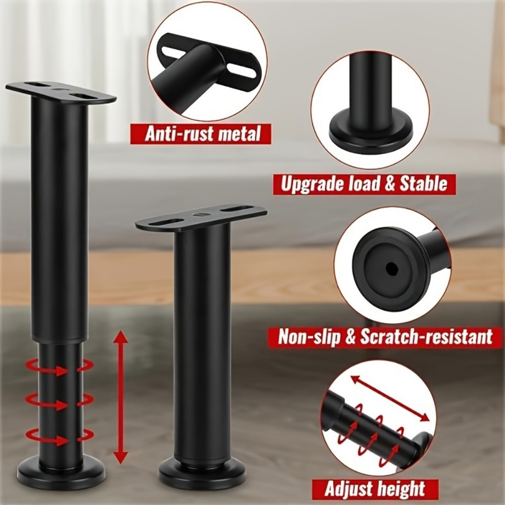 Adjustable Height Range:4 PCS  - Canopy Bed Frame Metal Queen 评论和价格