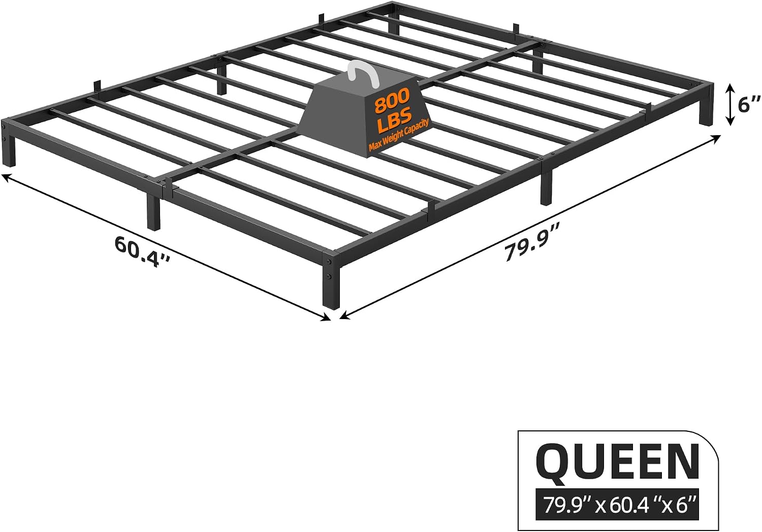 6 Inch Heavy Duty Metal Queen  - Canopy Bed Frame Metal Queen 评论和价格